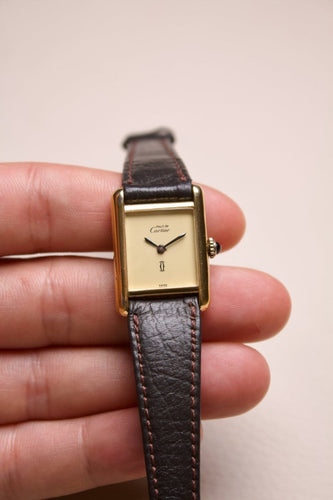 Montre Cartier Tank Must - Montre en vermeil cadran jaune citron 58 Facettes MONTRE-008