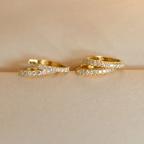 Boucles d'oreilles Embrace - Boucles d'oreilles créoles en or 18 carats et diamants 58 Facettes GER1356YG