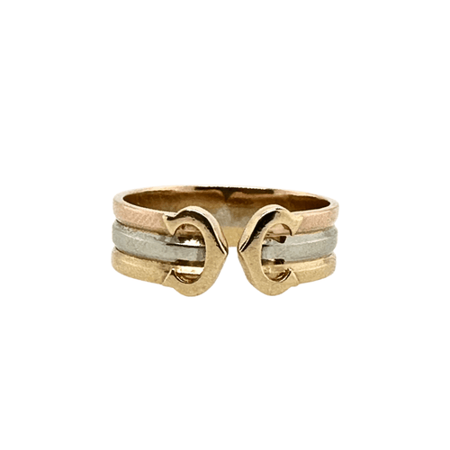 Bague 53 Cartier - Bague CC en or blanc, jaune et rose 58 Facettes 50237