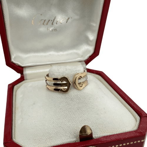Bague 53 Cartier - Bague CC en or blanc, jaune et rose 58 Facettes 50237