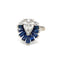 Bague 56 Bague vintage 1960 en or blanc, diamant poire 1,70 ct et saphirs 58 Facettes Bague-0034