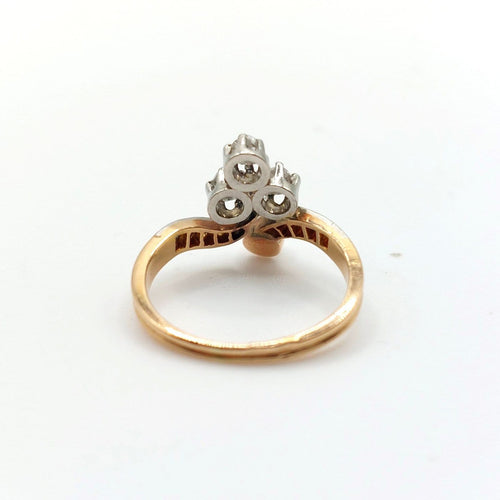 Bague 48 Bague duchesse Belle Époque en or rose, platine, diamants et perle 58 Facettes 267