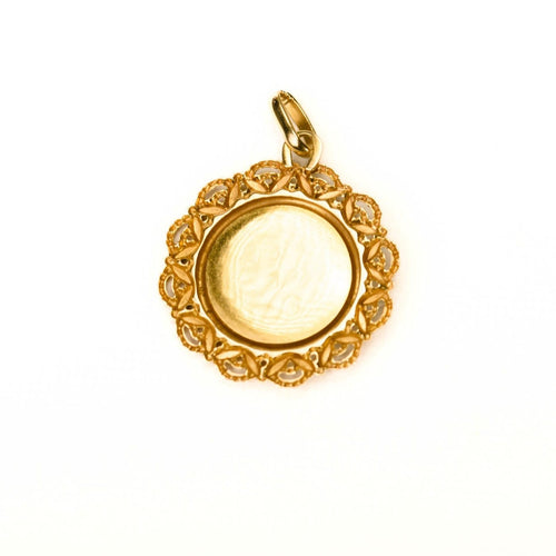 Pendentif Étoile d’Amour - Médaille ronde en or jaune et rubis synthétique 58 Facettes LMB-368