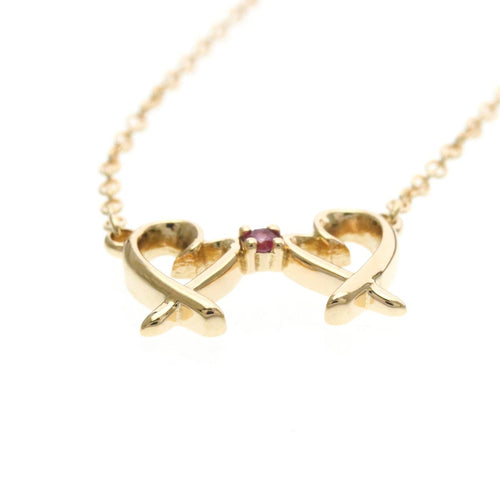 Pendentif Tiffany & Co. - Pendentif Double Loving Heart en or rose et saphir rose 58 Facettes qekp88bypd