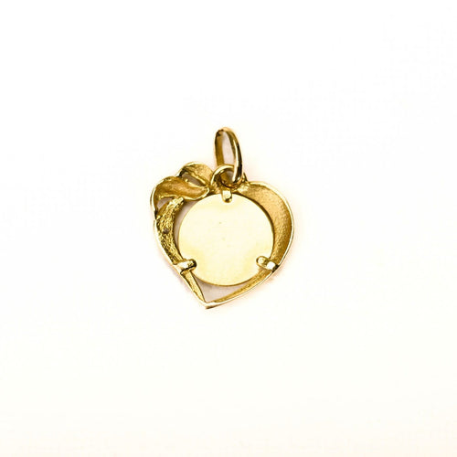 Pendentif Augis - Médaille d'amour cœur en or deux tons et diamants 58 Facettes LMB-367