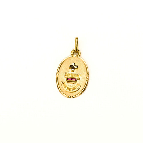 Pendentif Augis - Médaille d'amour ovale en or jaune et blanc 58 Facettes LMB-362
