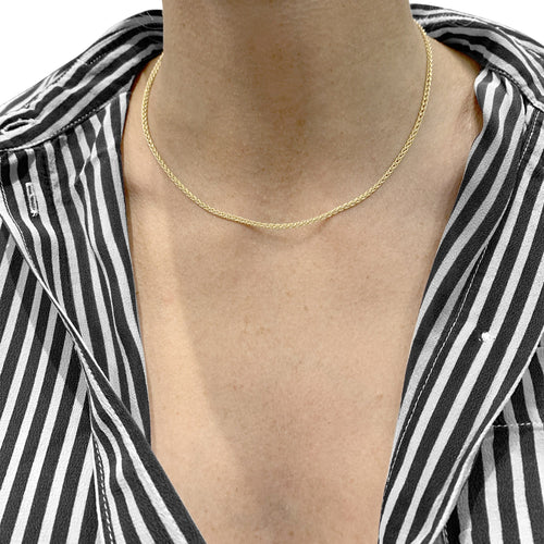 Collier Chaîne maille palmier en or jaune 58 Facettes 35683