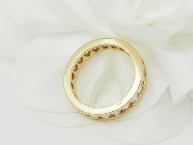 Bague 53.5 Alliance tour complet en or jaune et diamants 1,32 ct 58 Facettes 33441