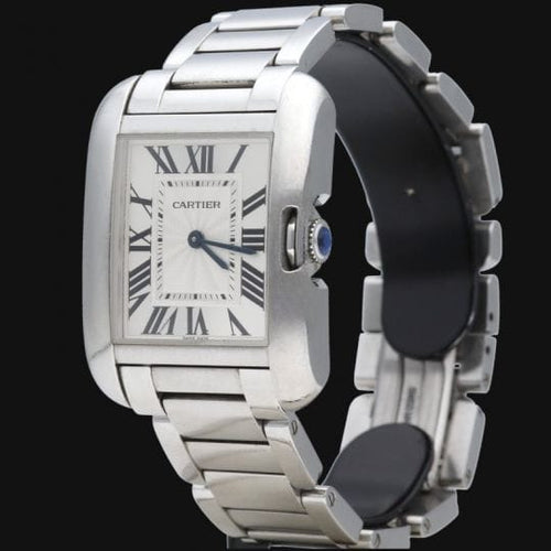 Montre Cartier Tank Anglaise - Montre en acier et diamants 58 Facettes MT46797