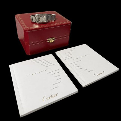 Montre Cartier Tank Anglaise - Montre en acier et diamants 58 Facettes MT46797