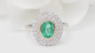 Bague 54 Bague double entourage en or bicolore, émeraude et diamants 58 Facettes 32849