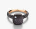Bague 54 Pomellato Nudo Classic - Bague en or rose, obsidienne et diamants noirs 58 Facettes 533B26_M