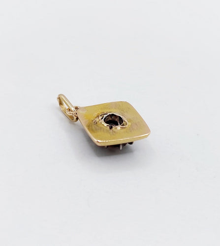 Pendentif Pendentif victorien en or 18k, argent, diamant et émail 58 Facettes A07473