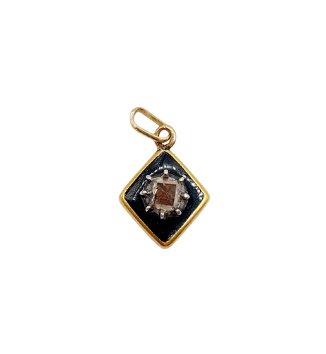 Pendentif Pendentif victorien en or 18k, argent et diamant taille table 58 Facettes A07474