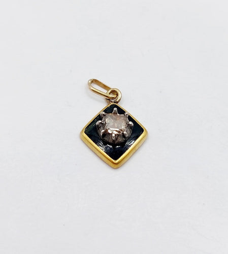 Pendentif Pendentif victorien en or 18k, argent et diamant taille table 58 Facettes A07474