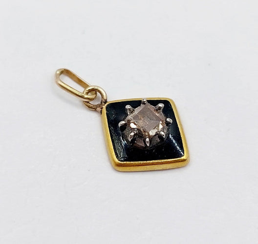 Pendentif Pendentif victorien en or 18k, argent et diamant taille table 58 Facettes A07474