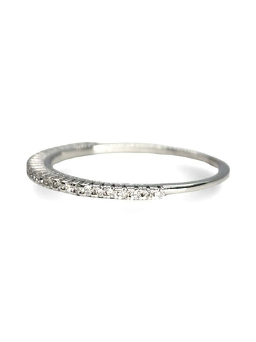 Bague 55 Demi-alliance en or blanc 18K et diamants 58 Facettes 2088