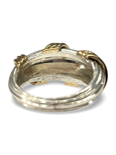 Bague 51 Hermès - Bague vintage en or 18K et argent 58 Facettes 2044