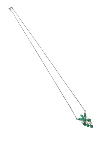 Collier Collier en or blanc, émeraudes et diamants 58 Facettes 1782