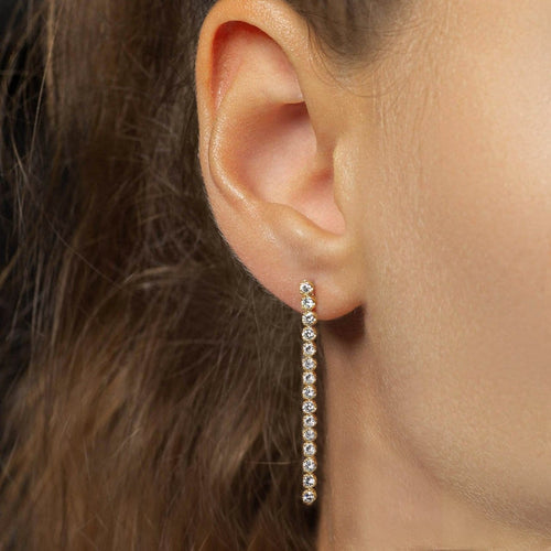 Boucles d'oreilles Disco - Boucles d'oreilles tennis en or 18K et diamants 58 Facettes GER1341YG