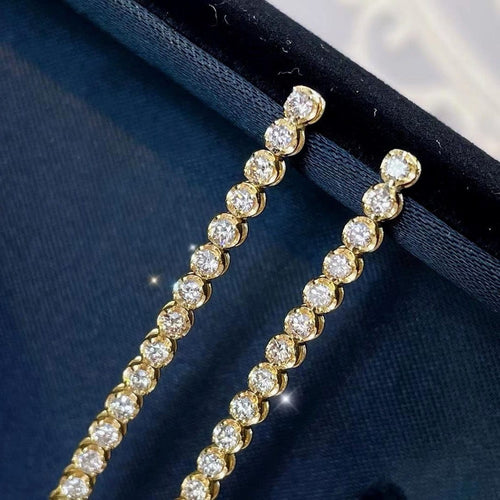 Boucles d'oreilles Disco - Boucles d'oreilles tennis en or 18K et diamants 58 Facettes GER1341YG