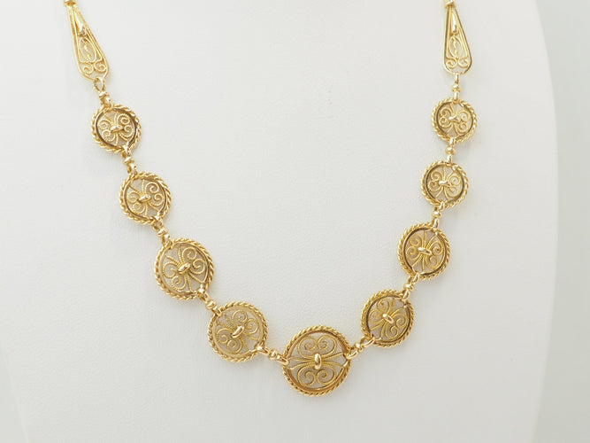 Collier Art Nouveau - Collier draperie en or jaune 18 carats 58 Facettes 33807