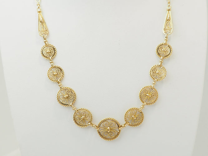 Collier Art Nouveau - Collier draperie en or jaune 18 carats 58 Facettes 33807