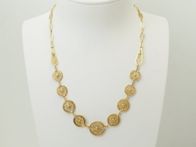 Collier Art Nouveau - Collier draperie en or jaune 18 carats 58 Facettes 33807