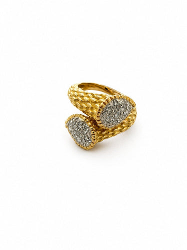 Bague 54 Bague Toi et Moi en or et diamants 58 Facettes Bague