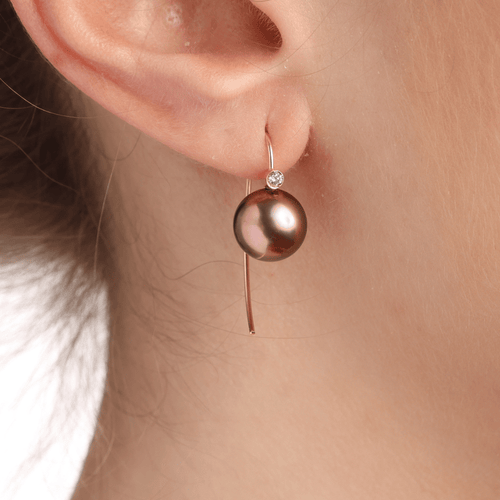 Boucles d'oreilles Boucles d'oreilles en or rose, perles et diamants 58 Facettes TA99