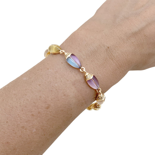 Bracelet Bibi Van Der Velden Mini Scarab Opal Eternity - Bracelet en or rose 58 Facettes 35779