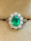 Bague 58 Marguerite - Bague en or blanc, émeraude et diamants 58 Facettes cpazcjpap
