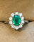 Bague 58 Marguerite - Bague en or blanc, émeraude et diamants 58 Facettes cpazcjpap