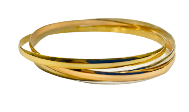 Bracelet jonc en trois ors 18k