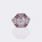 Bague 57 Art Déco - Bague en platine, diamants et rubis 58 Facettes 12392