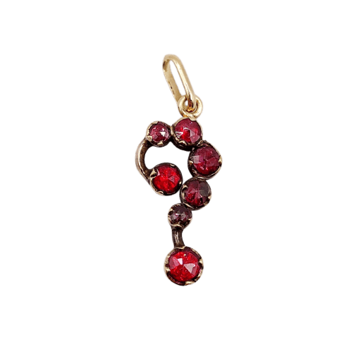 Pendentif Pendentif victorien en or 18k, argent et grenats sur paillon 58 Facettes A07337