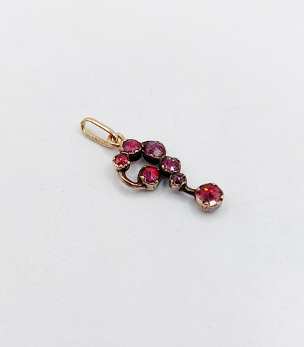 Pendentif Pendentif victorien en or 18k, argent et grenats sur paillon 58 Facettes A07337