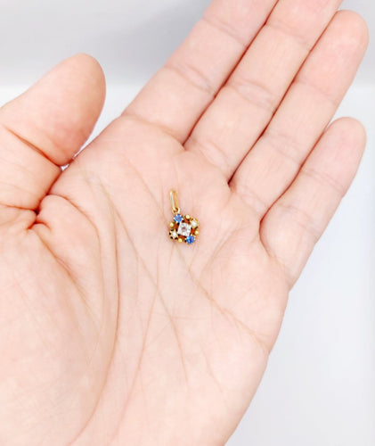 Pendentif Pendentif fleur Art nouveau en or 18K, diamant et perles 58 Facettes A07341