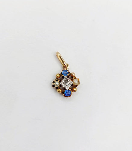 Pendentif Pendentif fleur Art nouveau en or 18K, diamant et perles 58 Facettes A07341