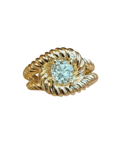 Bague 50 Bague jonc torsadé en or jaune et rose avec diamant 58 Facettes vnzlzlv