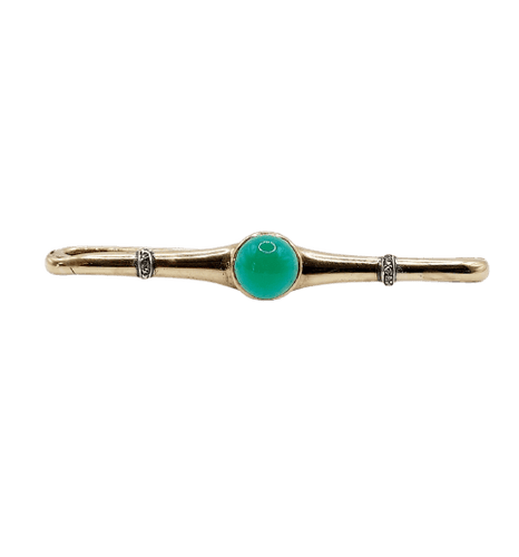 Broche Broche épingle à nourrice en or 18k, chrysoprase et diamants 58 Facettes A07528