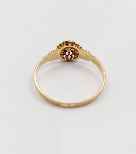 Bague 53.5 Bague victorienne en or 18K et dent de lait 58 Facettes A07459