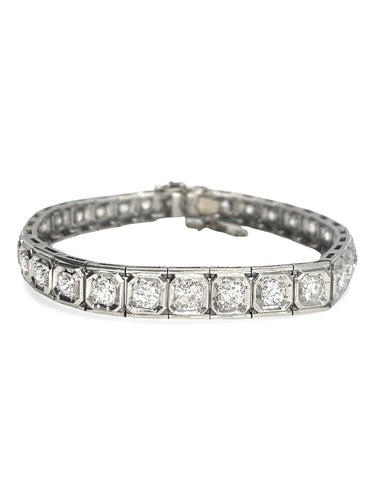 Bracelet Bracelet rivière ancien en or blanc 18K et diamants 58 Facettes 2105