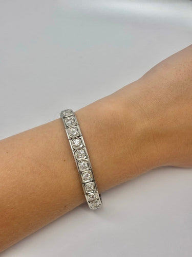 Bracelet Bracelet rivière ancien en or blanc 18K et diamants 58 Facettes 2105