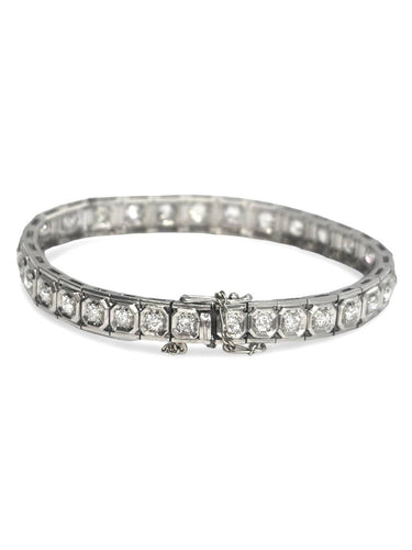 Bracelet Bracelet rivière ancien en or blanc 18K et diamants 58 Facettes 2105