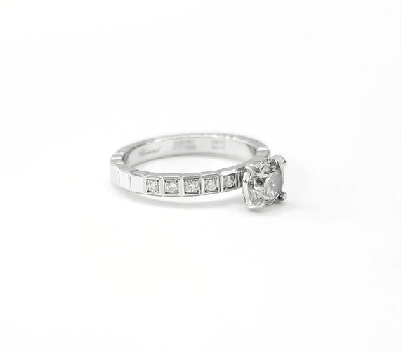 Bague 51.5 Chopard Ice Cube - Bague solitaire en platine et diamant 58 Facettes DV-ICE.SOLO