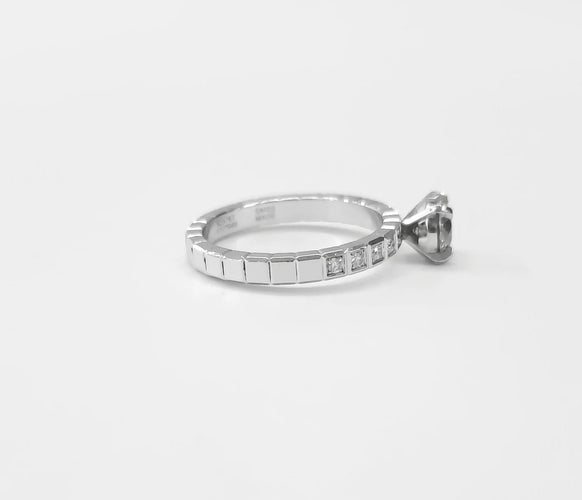 Bague 51.5 Chopard Ice Cube - Bague solitaire en platine et diamant 58 Facettes DV-ICE.SOLO