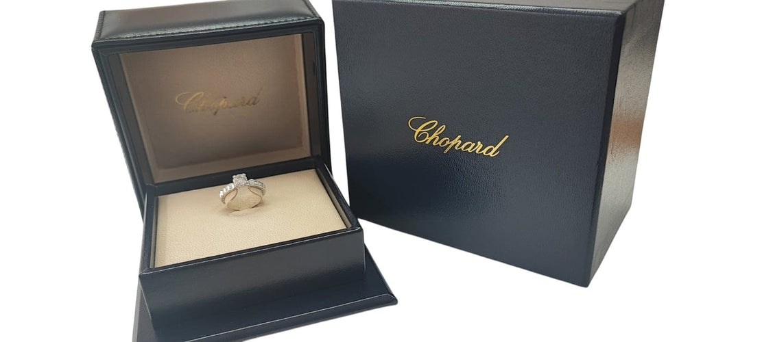 Bague 51.5 Chopard Ice Cube - Bague solitaire en platine et diamant 58 Facettes DV-ICE.SOLO