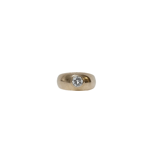 Bague jonc en or jaune et diamant