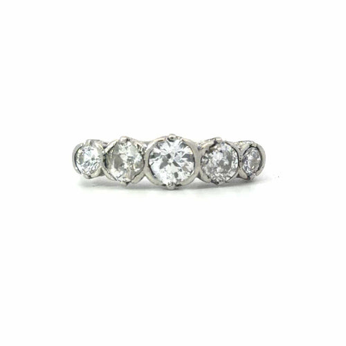 Bague 54 Bague vintage en platine et diamants taille ancienne 58 Facettes